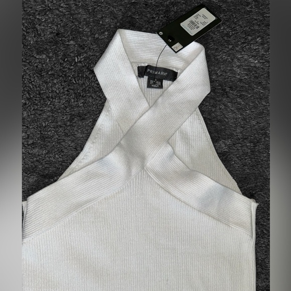 Women's-Primark Criss Cross front and mock neck back. Ribbed, Cropped, Size S. - Picture 3 of 8